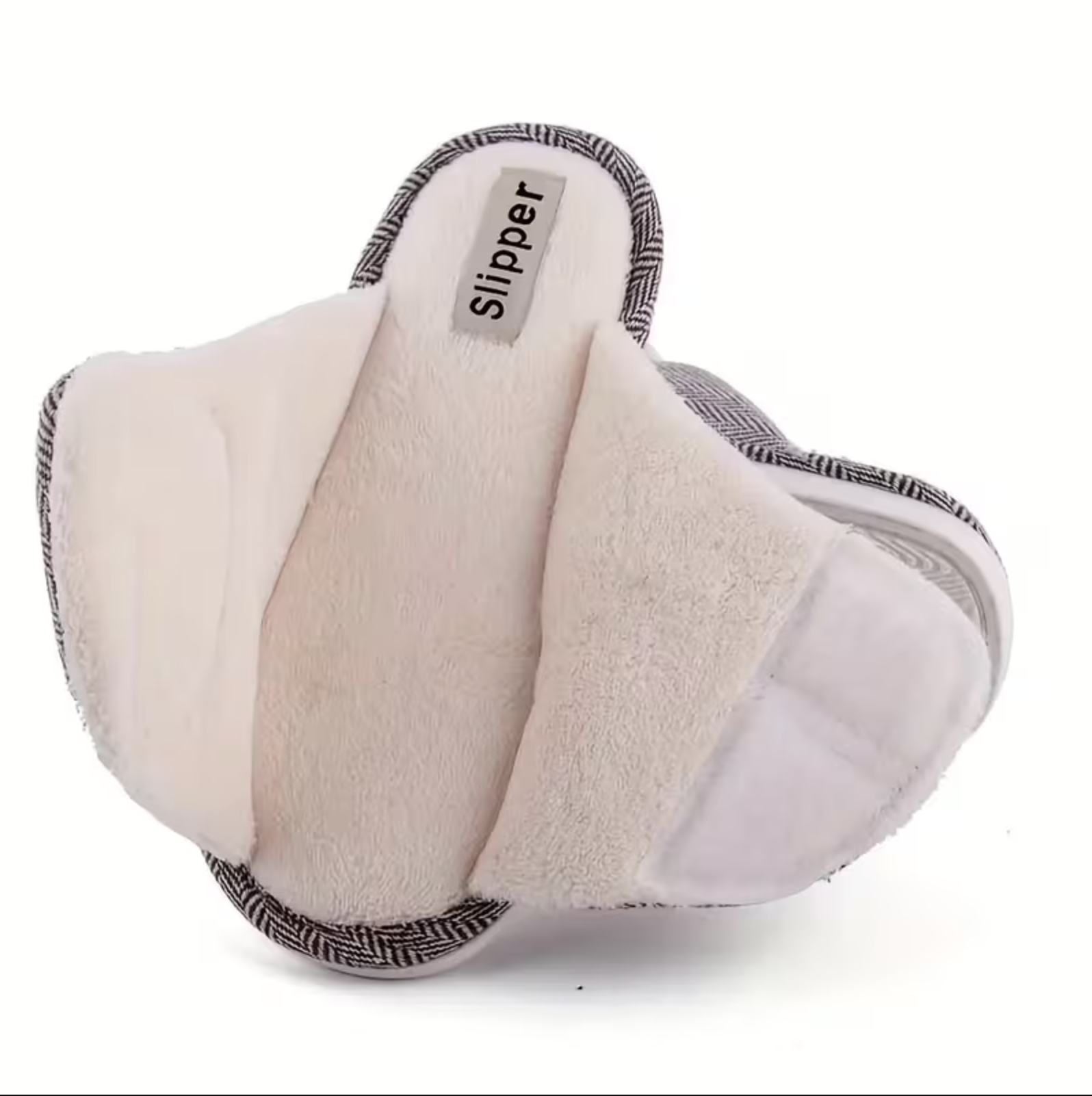 Velosria Herringbone Open-Toe Mule Slipper